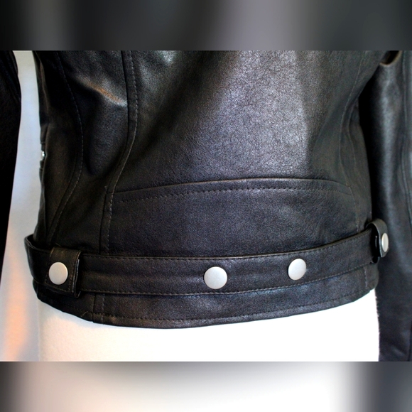 Juniors Black Faux Leather Jacket (S-L NWT) - Picture 4 of 10